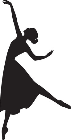 Woman Dancing Silhouette female dancing movement vector conceptのイラスト素材