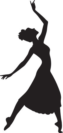 Woman Dancing Silhouette woman silhouette fluid posture vector shapeのイラスト素材