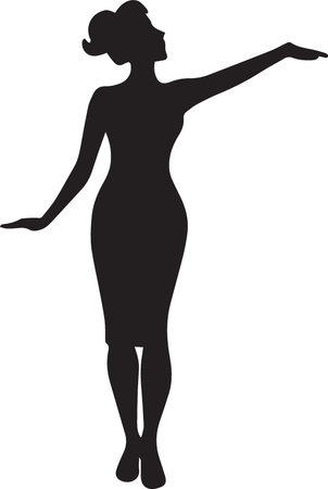 Woman Dancing Silhouette artistic woman silhouette abstract minimal formのイラスト素材