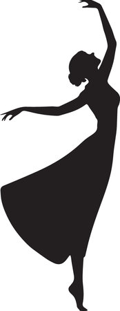 Woman Dancing Silhouette minimalistic design woman dancing vectorのイラスト素材
