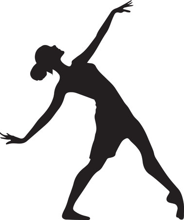 Woman Dancing Silhouette modern art concept woman dancer silhouetteのイラスト素材