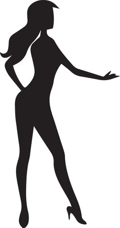 Woman Dancing Silhouette stylish woman movement minimal abstract poseのイラスト素材