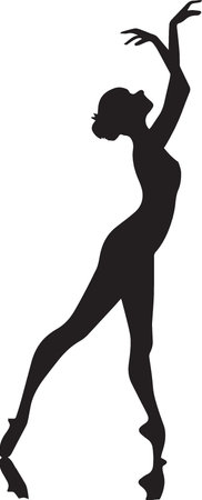 Woman Dancing Silhouette graceful woman motion modern minimal iconのイラスト素材