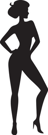 Woman Dancing Silhouette modern dancer elegant female vector designのイラスト素材