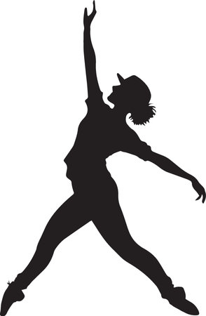 Woman Dancing Silhouette simple contemporary woman in dance vectorのイラスト素材