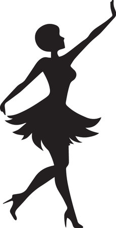 Woman Dancing Silhouette simple female silhouette graceful motionのイラスト素材
