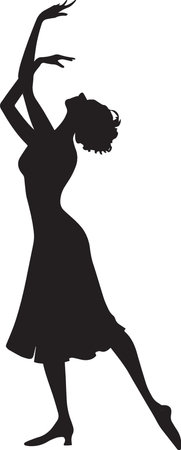 Woman Dancing Silhouette woman motion vector minimalist modern conceptのイラスト素材