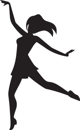 Silhouette of a dancing woman. Vector illustration. EPS10のイラスト素材