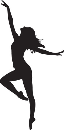 Dancing woman.Vector illustration. Silhouette of dancing woman.のイラスト素材
