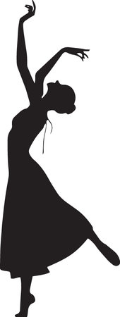 Beautiful ballerina.Vector illustration ready for vinyl cutting.のイラスト素材
