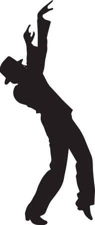 Dance.Vector illustration. Silhouette isolated on white backgroundのイラスト素材