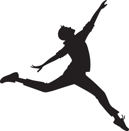 Silhouette of a jumping girl. Vector illustration for your designのイラスト素材