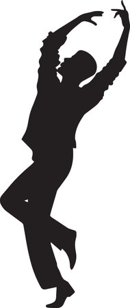 Dancing people silhouettes. Vector illustration ready for vinyl cutting.のイラスト素材