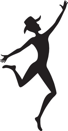 Silhouette of a dancer. Vector illustration ready for vinyl cutting.のイラスト素材