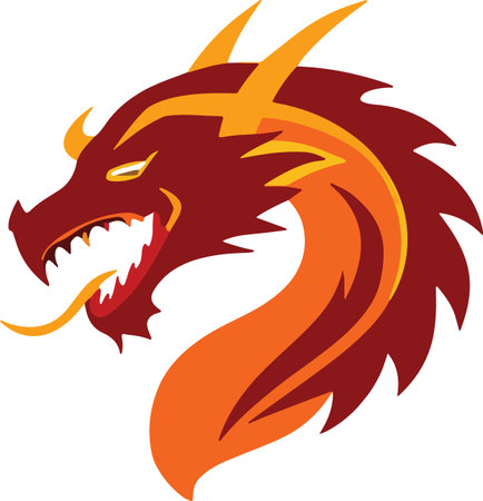 Illustration of a dragon head with tongue out viewed from side set inside circle on isolated white background done in cartoon style.のイラスト素材