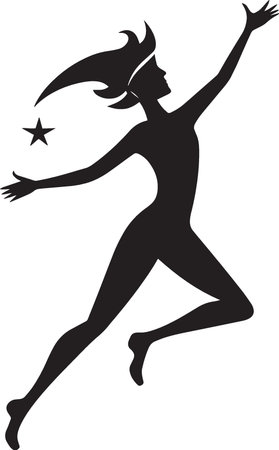 Silhouette of a dancing woman. Vector illustration ready for vinyl cutting.のイラスト素材