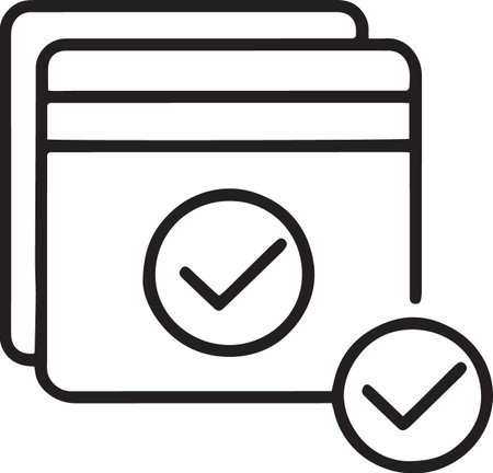 Black line Document and check mark icon isolated on white background. Checklist icon. Business concept. Vector Illustrationのイラスト素材