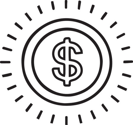 Dollar coin icon. Money symbol. Vector illustration isolated on white background.のイラスト素材