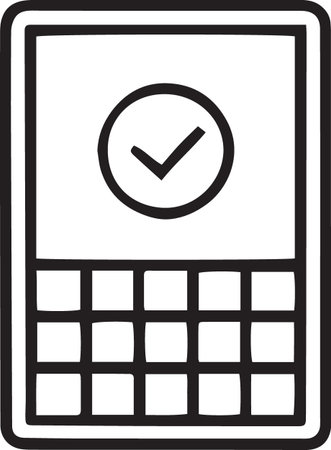 Black line Calculator icon isolated on white background. Accounting symbol. Business calculations mathematics education and finance. Vector Illustrationのイラスト素材