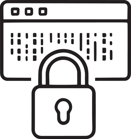 Black line Secure your site with HTTPS, SSL icon isolated on white background. Internet communication protocol. Vector Illustrationのイラスト素材