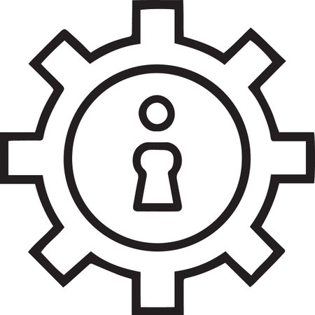 Black Gear with information icon isolated on white background. Vector Illustrationのイラスト素材