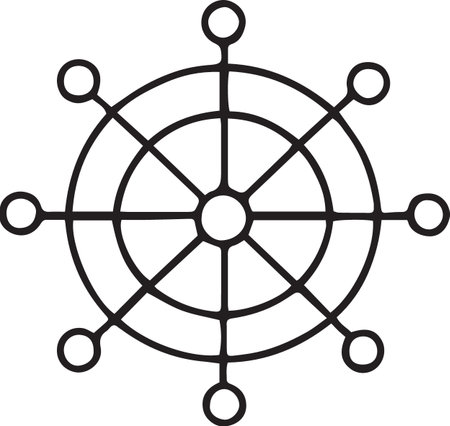 Helm icon isolated on white background. Ship steering wheel. Vector illustration.のイラスト素材