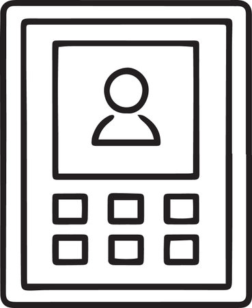 Black line POS terminal with inserted credit card icon isolated on white background. NFC payment concept. Vector Illustrationのイラスト素材