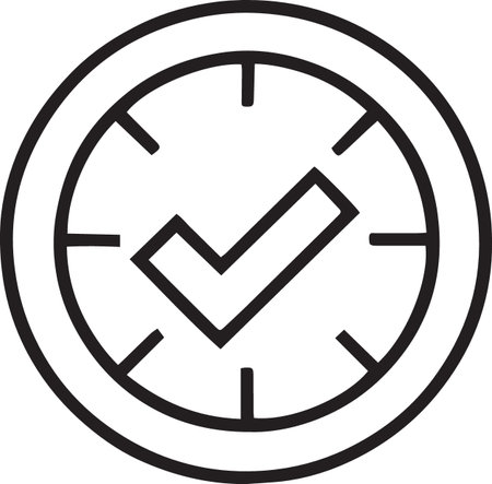 Black line Clock icon isolated on white background. Time symbol. Vector Illustrationのイラスト素材