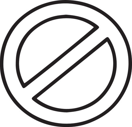 Black line No entry icon isolated on white background. Traffic regulatory warning stop symbol. Vector Illustrationのイラスト素材