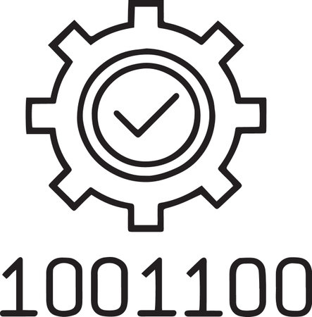 Black line Time Management icon isolated on white background. Clock and gear sign. Productivity symbol. Vector Illustrationのイラスト素材