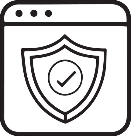 Web security icon, Shield with check mark, Protection of personal dataのイラスト素材