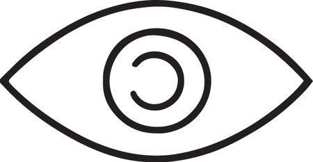 Black line Eye icon isolated on white background. Vector Illustration.のイラスト素材