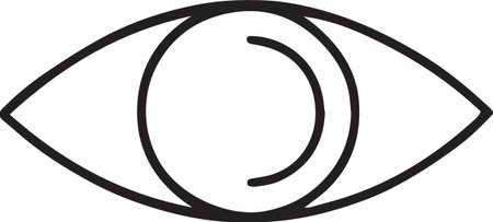 Black line Eye icon isolated on white background. Vector Illustration.のイラスト素材
