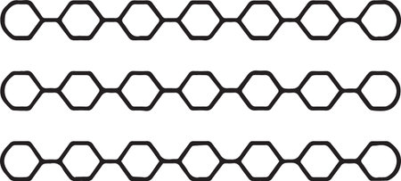 Seamless pattern with black hexagons on a white background.のイラスト素材