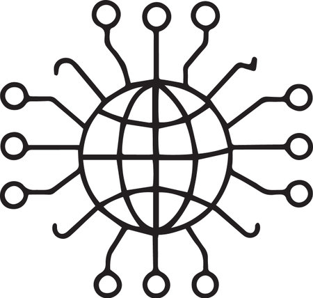 Global connection icon, isolated on white background. Vector Illustration.のイラスト素材
