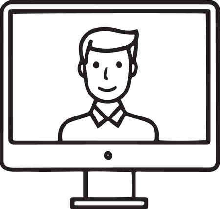 Video conference, online meeting, remote work from home, vector illustrationのイラスト素材