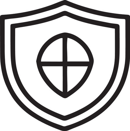 Shield icon isolated on white background. Security, safety, protection, privacy concept. Vector Illustrationのイラスト素材