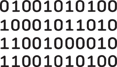 Binary code. Black and white vector seamless pattern. Vector illustration.