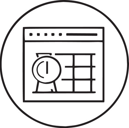 Black line Browser setting icon isolated on white background. Vector Illustrationのイラスト素材