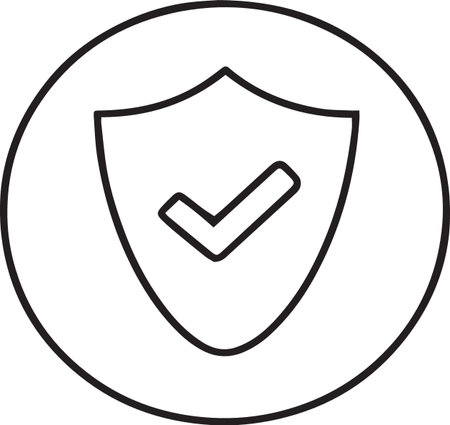 Vector Shield icon with check mark. Security and protection symbol. Vector illustrationのイラスト素材