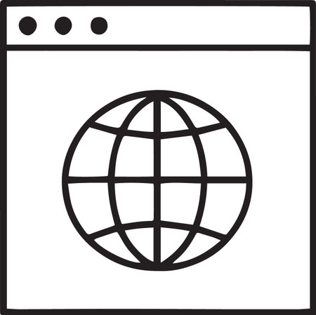 Browser vector icon. Illustration isolated for graphic and web design.のイラスト素材