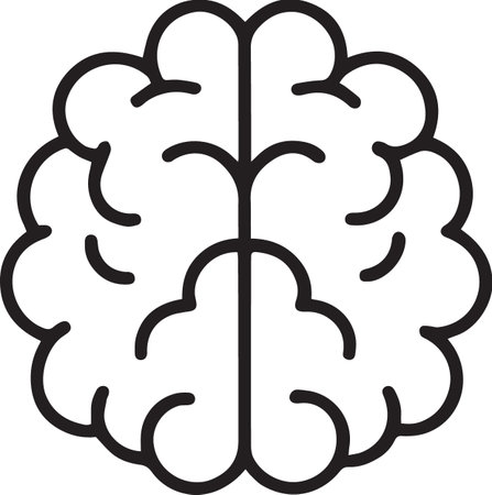 Brain icon isolated on white background. Human brain. Vector illustration.のイラスト素材