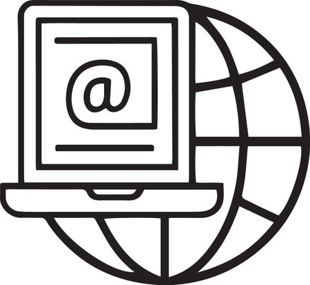 Black line Mail and e-mail icon isolated on white background. Envelope symbol e-mail. Email message sign. Vector Illustrationのイラスト素材