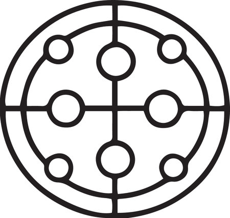 Black line Pizza icon isolated on white background. Fast food menu. Vector Illustrationのイラスト素材