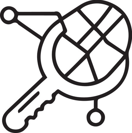 Black line Search icon isolated on white background. Magnifying glass with globe. Vector Illustrationのイラスト素材