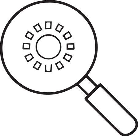 Black line Search icon isolated on white background. Magnifying glass icon. Vector Illustrationのイラスト素材