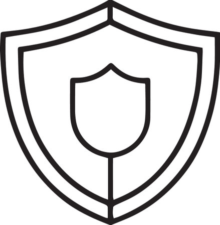 Black line Shield with leaf icon isolated on white background. Guard sign. Security, safety, protection, privacy concept. Vector Illustrationのイラスト素材