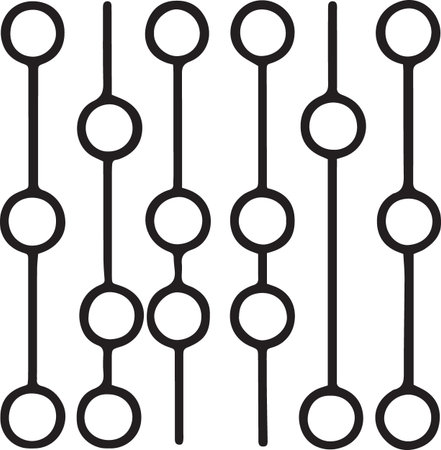 Black line Blockchain technology icon isolated on white background. Cryptocurrency data. Abstract geometric block chain network business. Vector Illustrationのイラスト素材