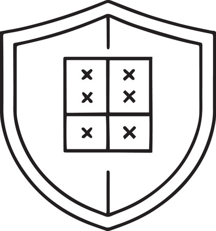 Black line Password protection and safety access icon isolated on white background. Security, safety, protection, privacy concept. Vector Illustrationのイラスト素材