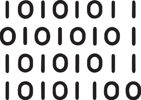 Seamless pattern of black and white binary code. Vector illustration.